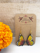 Load image into Gallery viewer, Wooden Monarch Butterfly Earrings
