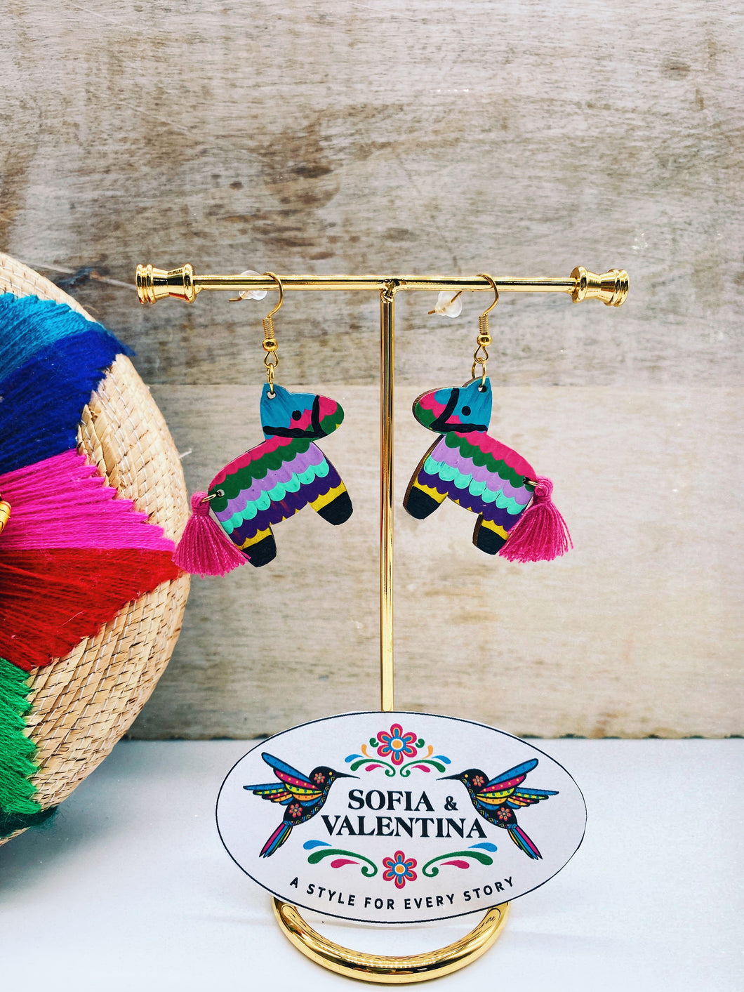 Wooden Piñata Earrings