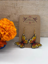 Load image into Gallery viewer, Wooden Monarch Butterfly Earrings
